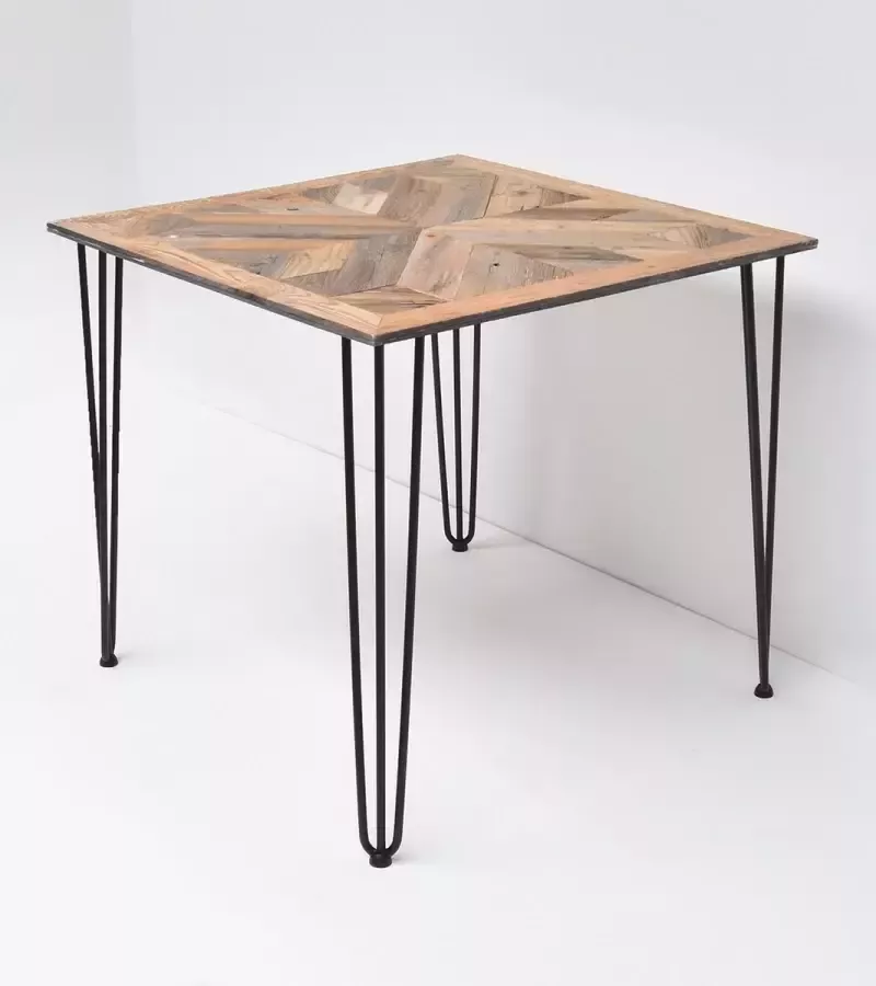 Barnwoodweb Barnwood mozaïek tafel 80 x 80 x 71 cm Bijzettafel mozaïek patroon Houten bijzettafel Mozaïek patroon tafel