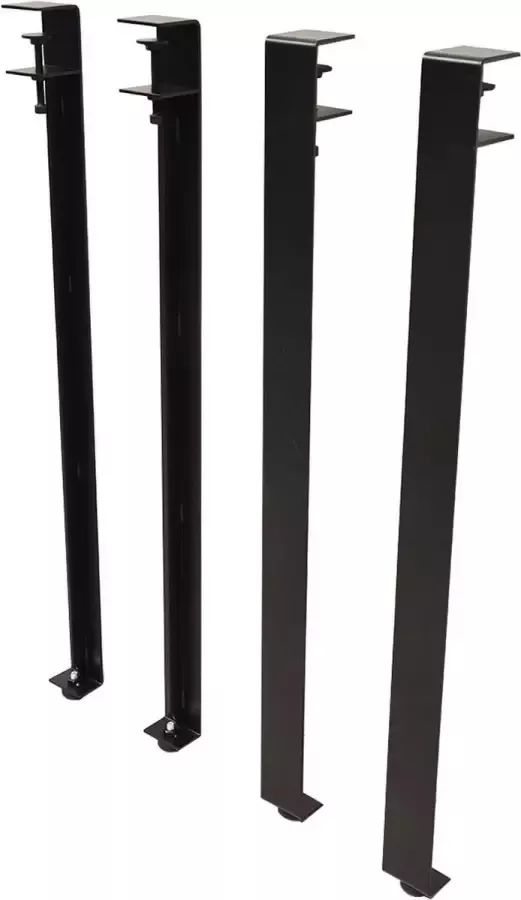Barnwoodweb Schroefbare tafelpoot of bureaupoot metaal zwart 72 cm set van 4 schroefbare poten