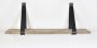 Barnwoodweb Wandplank Oud Steigerhout met Lederen Zwarte Plankdragers 150 cm plank Boekenplank met Leren Riemen - Thumbnail 2