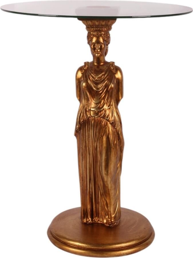 Baroque Decoratief beeld of figuur Bijzettafel lady resin 50 cm 50x40x40 Polyresin