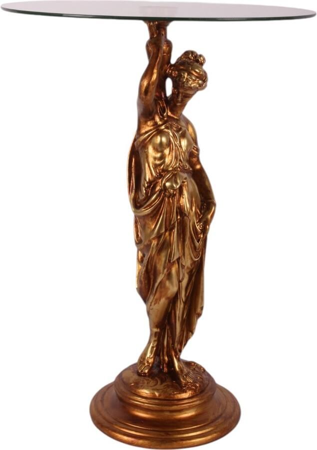 Baroque Decoratief beeld of figuur Bijzettafel lady resin 56 cm 56x40x40 Polyresin