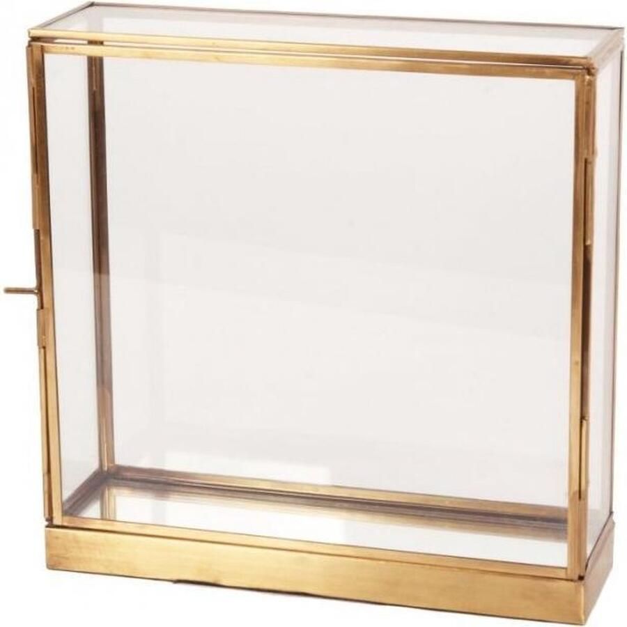Baroque Decoratieve schaal Display kast koper 35 cm 35x35x10 Brass+glass