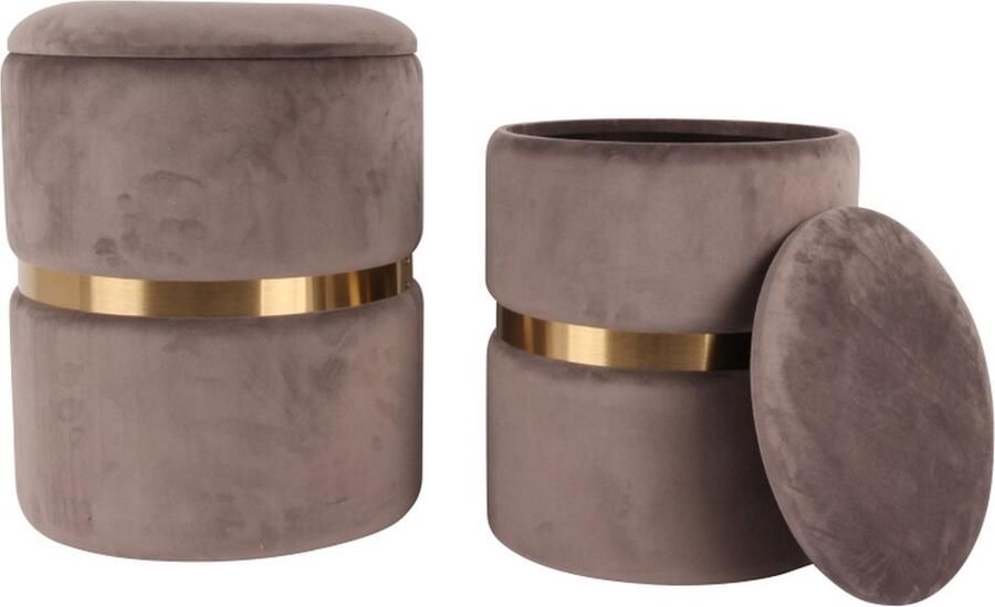 Baroque Poef SET 2 44 38 Fabric - Foto 2