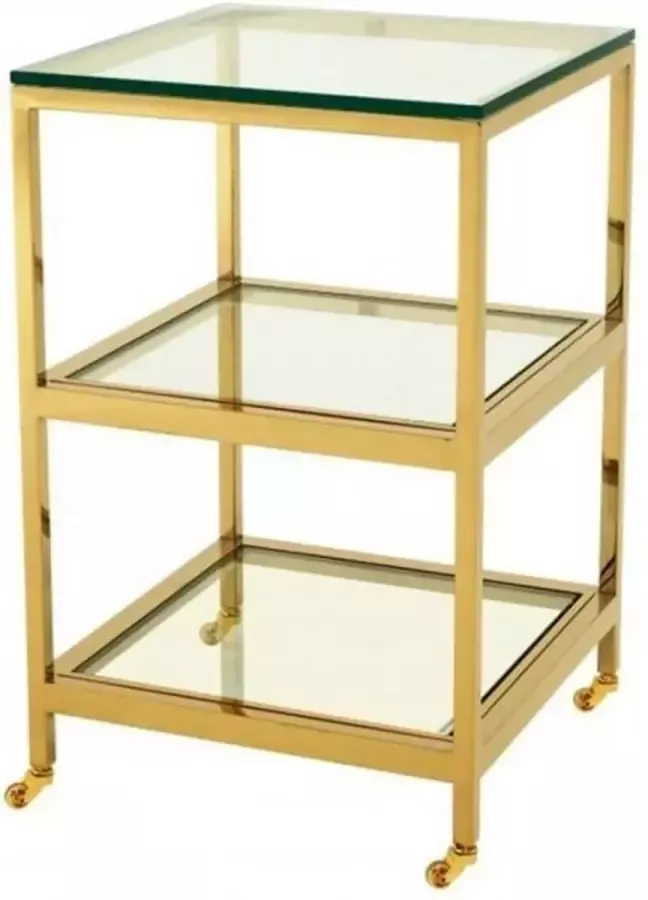 Baroque Collection Trolley table Antigua square gold