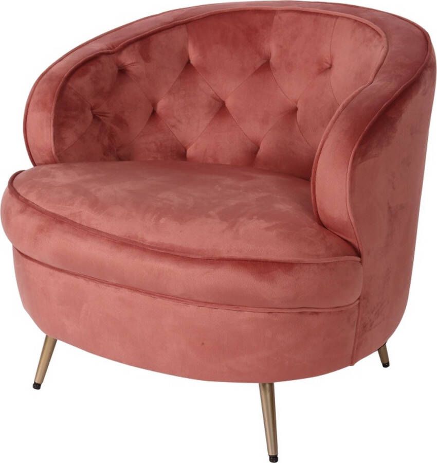 Baroque Dutch Style Stoel Raye Roze Fluweel