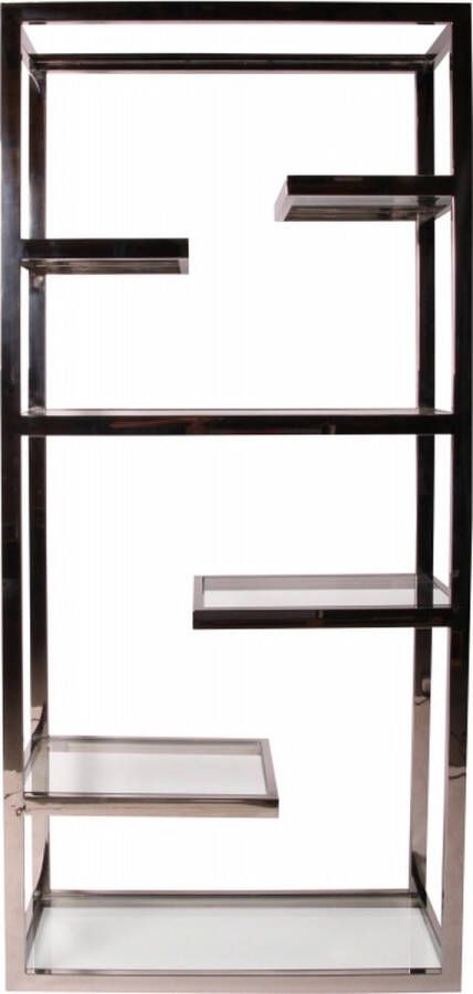 Baroque Kast Cuba zilver 200x90x36 Steel+glass