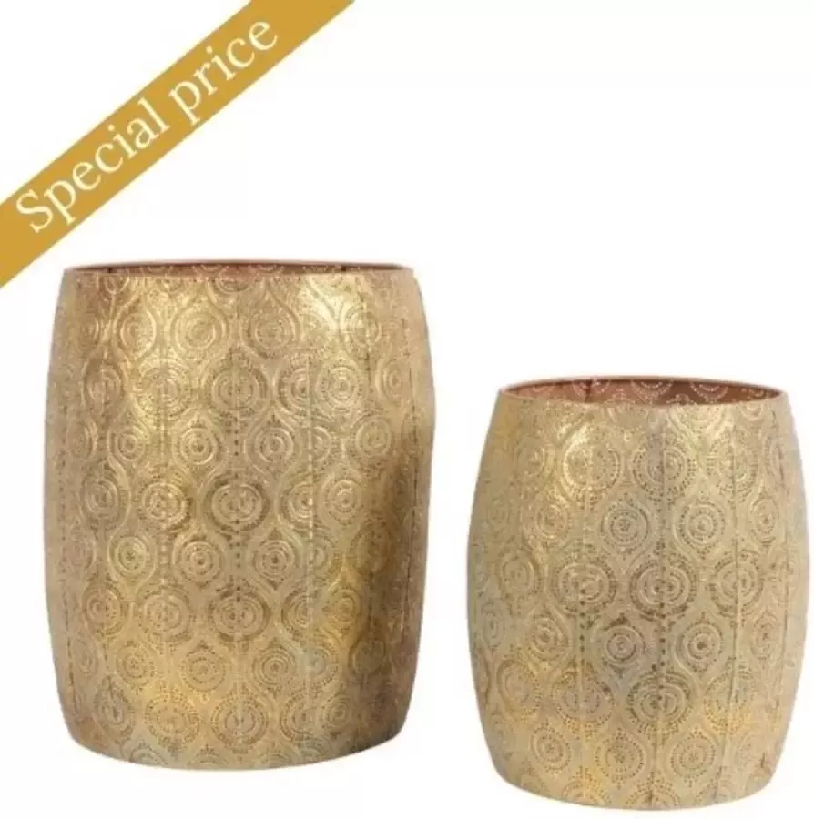 Baroque Poef Tafel bijzet s 2 43 cm 43x38x38 34x29x29 Iron