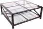 Baroque Tafel salon Santiago vierkant zwart 40x100x100 Steel+glass - Thumbnail 2