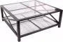 Baroque Tafel salon Santiago vierkant zwart 40x100x100 Steel+glass - Thumbnail 1