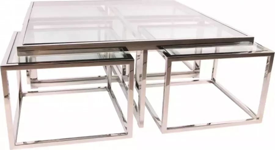 Baroque Tafel Tafelsalon Caribbean RVS 40x100x100 Steel+glass