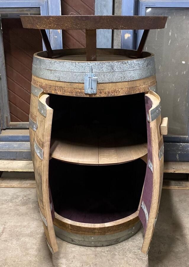 BarrelAtelier Statafel kast Wijn Brandy Wijnkast Wijnvat Bartafel Eikenhout