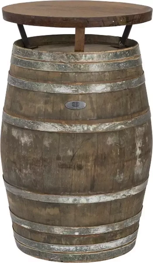 BarrelAtelier Bartafel Wijn 225l. Rioja gepatineerd blad (authentiek) Statafel Eikenhout Wijnvat
