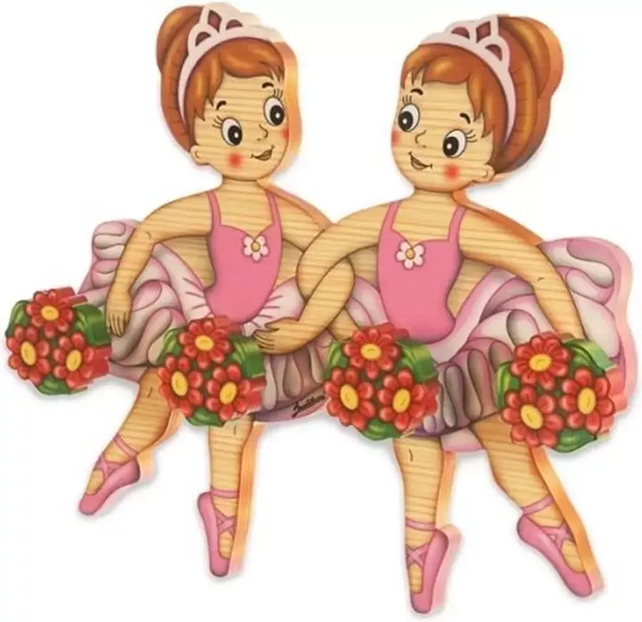 Bartolucci Houten Kapstok 2 dansende ballerina's