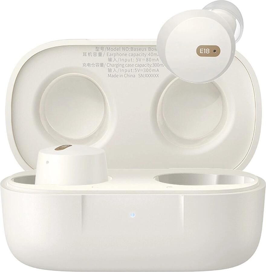 Baseus Bowie E18 draadloze TWS ENC IPX4 hoofdtelefoon wit