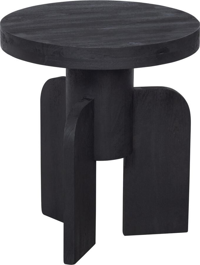 BASICLABEL Mori Bijzettafel Mangohout Zwart 51x45x45