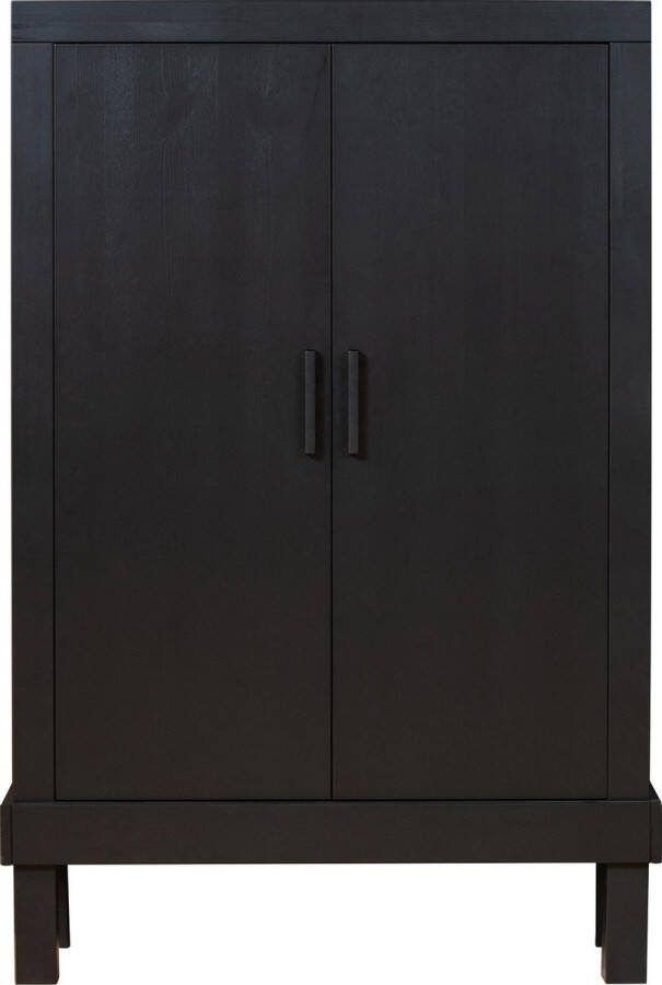 Basiclabel Bonk dichte kast Grenen Zwart 160x103x37