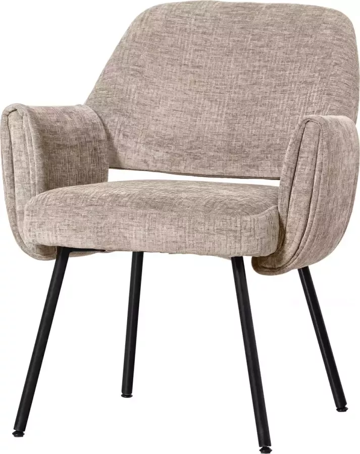 BASICLABEL eetkamerstoelen Silk Polyester Naturel Set van 2 - Foto 2