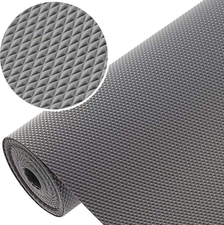 Bastix 1 rol 48 cm x 500 cm antislipmat lademat keukenkastmat inlegmat antislip noppenmat kunststof lade-inzet koelkastmatten (antraciet) klein