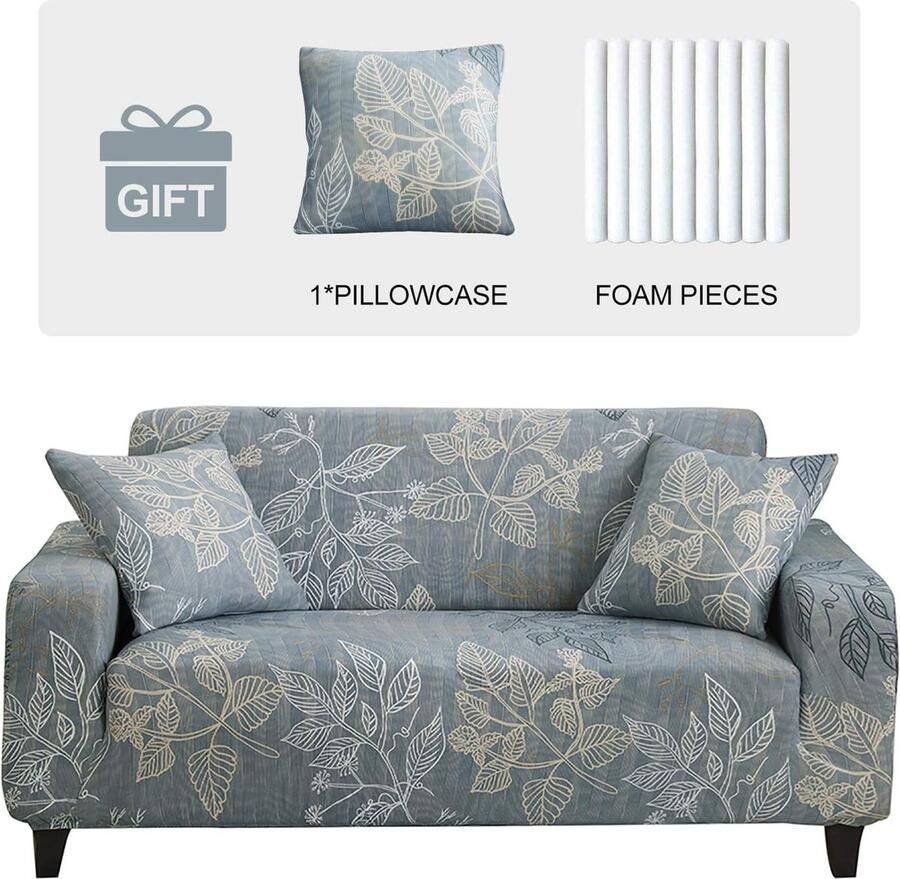 Bastix 1 stuk bankovertrek elastische bankovertrek stretch antislip bankhoes stoelhoes meubelbeschermer bankovertrek met 1 kussensloop patroon