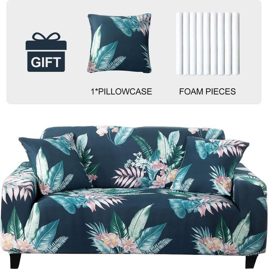 Bastix 1 stuk bankovertrek elastische bankovertrek stretch bankovertrek antislip bankhoes stoelhoes meubelbeschermer bankovertrek met 1 kussensloop patroon