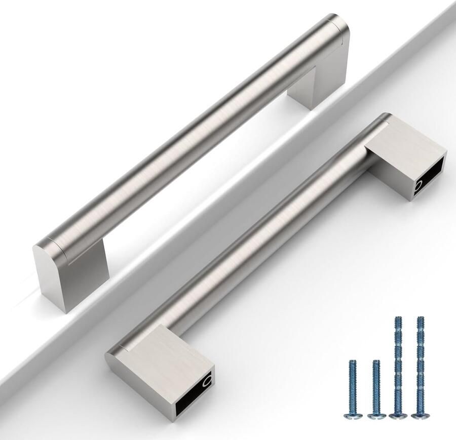 Bastix 10 stuks 128 mm geborsteld nikkel kastgrepen handgrepen voor keukenkast meubelgrepen roestvrij staal keukengrepen ladegrepen deurgrepen keuken kledingkast handgrepen meubels