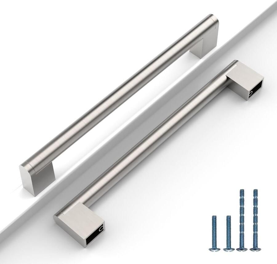 Bastix 10 stuks 160 mm geborsteld nikkel kastgrepen handgrepen voor keukenkast meubelgrepen roestvrij staal keukengrepen ladegrepen deurgrepen keuken kledingkast handgrepen meubels