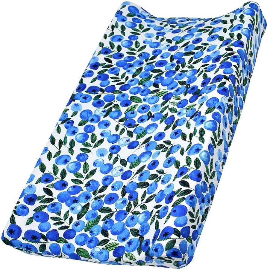 Bastix Baby bloemen luier aankleedmat wieg matras aankleedkussen zuigeling stretchy stof luiertafel afdekking aankleedmat baby verpleegster luier aankleedmat 81 cm x 40 cm (blauwe bes)
