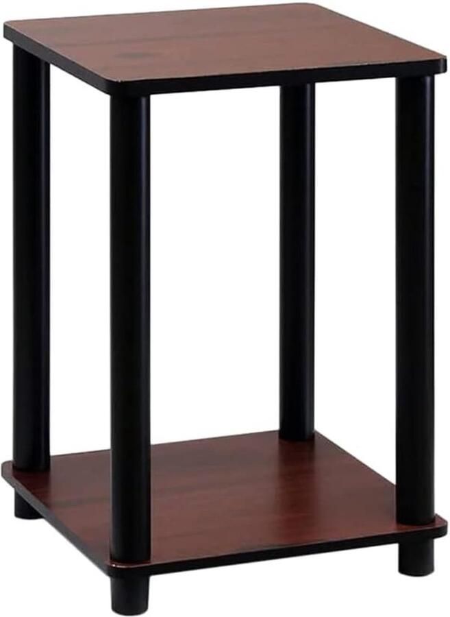 Bastix bijzettafel eiken donker kersen zwart 34 04 x 34 04 x 50 8 cm