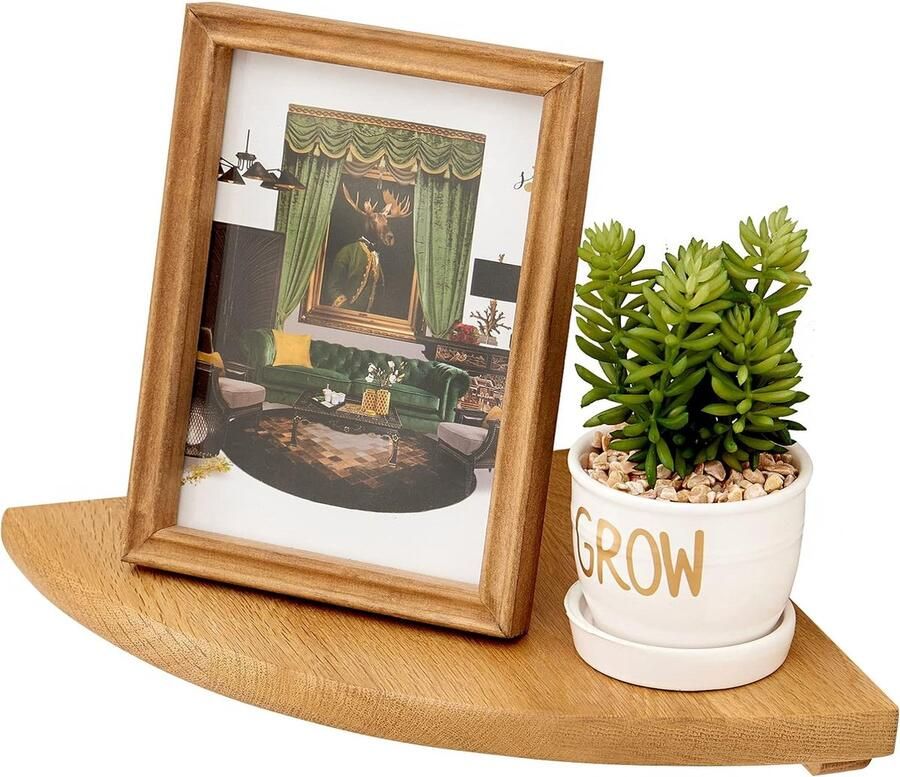 Bastix Eiken hoekrek zwevende 22 cm planken hoek massief hout hoek wandrek voor badkamer keuken slaapkamer woonkamer