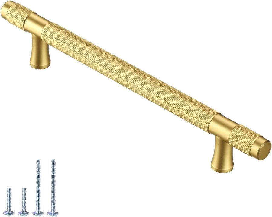 Bastix Handgrepen 10 stuks goudkleurig keukengrepen 192 mm gatafstand handgrepen voor keukenkasten deurgrepen gouden en gouden handgrepen
