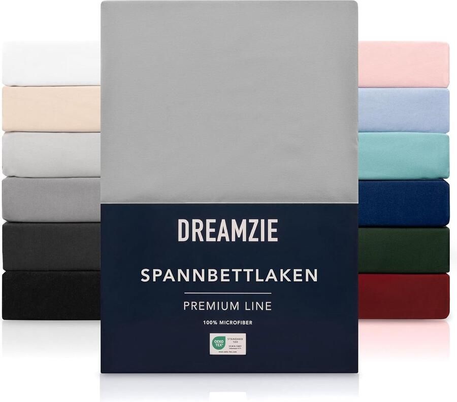 Bastix Hoeslaken 140 x 200 cm 100% microfraser hoeslaken voor dikke matrassen tot 30 cm grijs getest op schadelijke stoffen (Oeko-Tex) bedlaken met elastiek