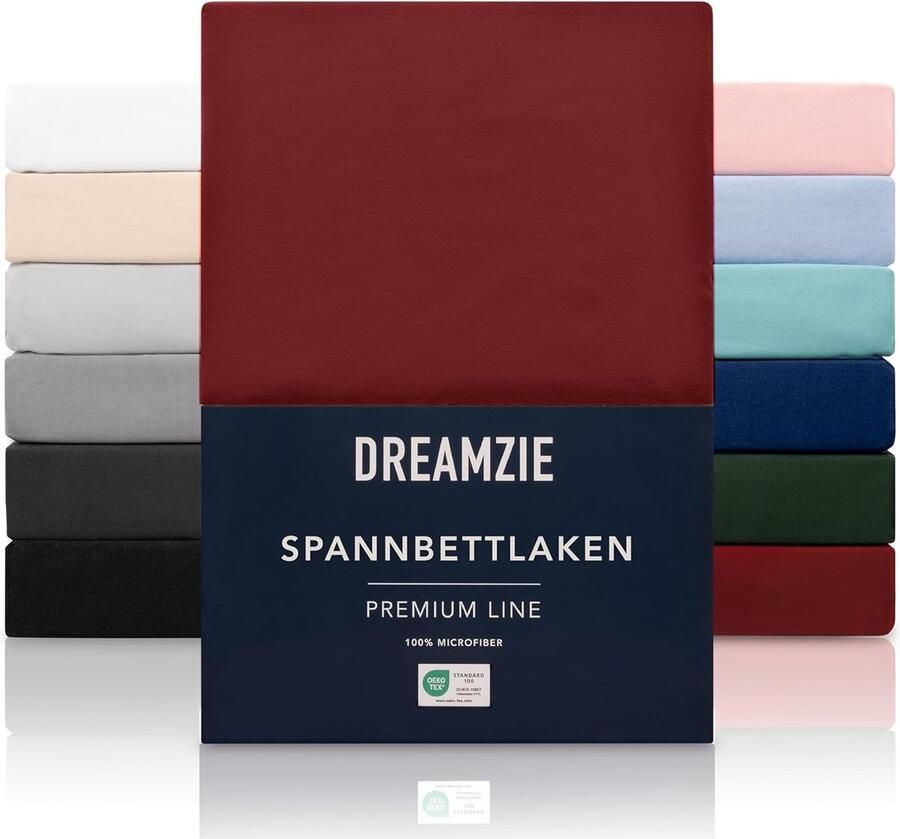 Bastix Hoeslaken 200 x 200 cm 100% microfraser hoeslaken voor dikke matrassen tot 30 cm bordeauxrood getest op schadelijke stoffen (Oeko TEX) bedlaken met elastiek