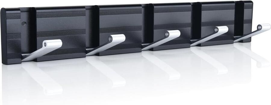 Kledingrek metaal tot 15kg Hangy One 15 dubbele hoogte. Kapstok met hoge stabiliteit eenvoudig te monteren krasbestendige basis Ruimte voor broek 80 x 40 x 160cm Wit