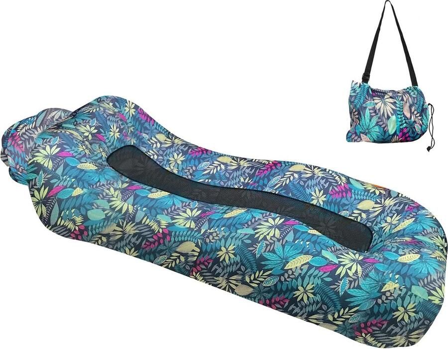 Bastix Opblaasbare bank opblaasbare ligstoel luchtbank hangmat draagbaar waterdicht en anti-luchtlekkend design ideale bank voor achtertuin strand reizen camping picknicks en muziek festivals camping