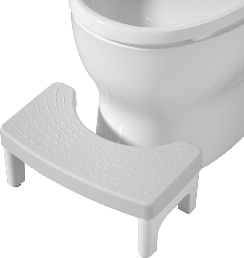 Bastix Toiletkruk voor volwassenen kruk toiletkruk kruk toilet medische toilethulp opstapkruk wc-kruk voor volwassenen hulp voor een gezonde darm (grijs)