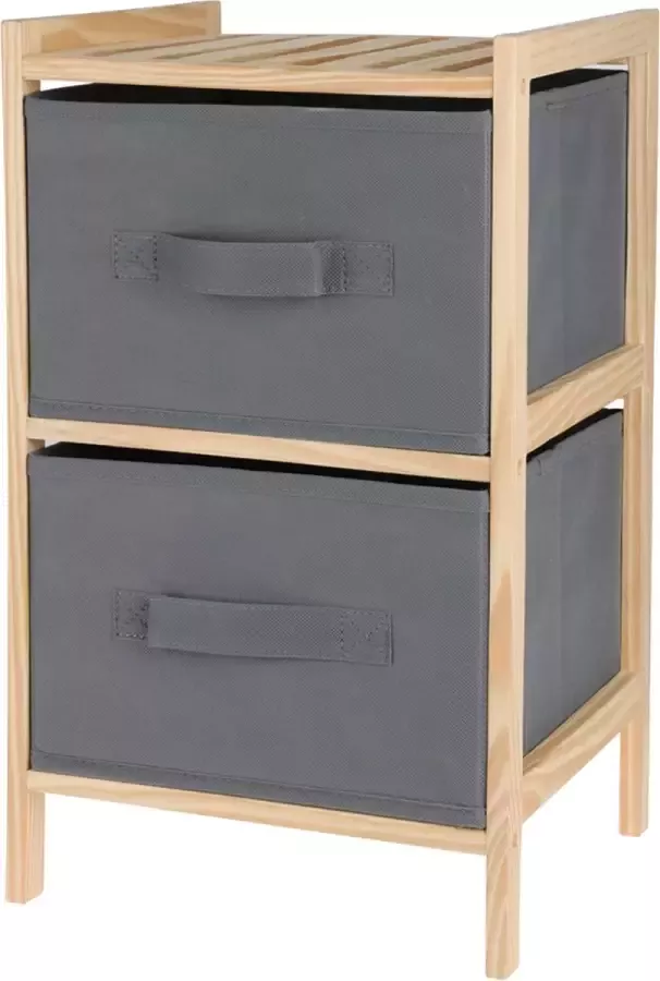 Bathroom Solutions Opbergkastje opbergrek 2-laags 28 x 25 x 46 cm dennenhout