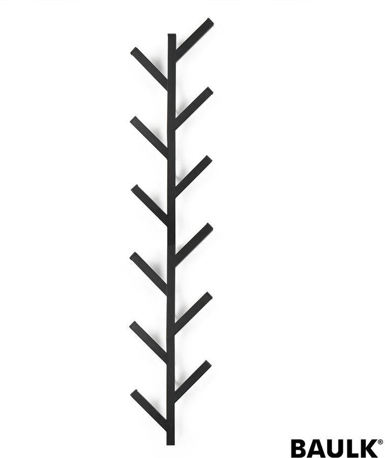 BAULK Kapstok – Wandkapstok – Kapstok hangend – Verticaal Zwart – Modern – Large – 85cm