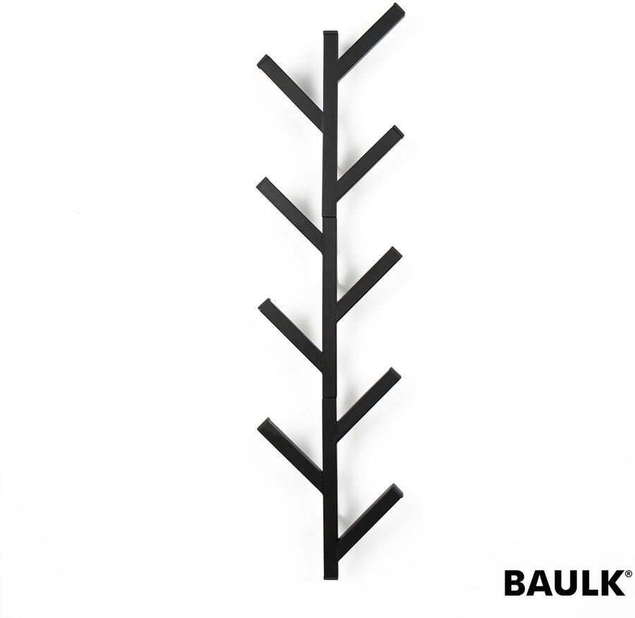 BAULK Kapstok – Wandkapstok – Kapstok hangend – Verticaal Zwart – Modern – Medium – 65cm