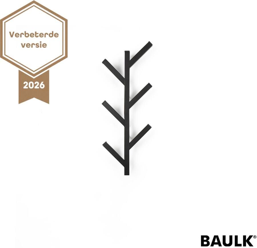BAULK Kapstok – Wandkapstok – Kapstok hangend – Verticaal Zwart – Modern – Smal – 44cm - Foto 2
