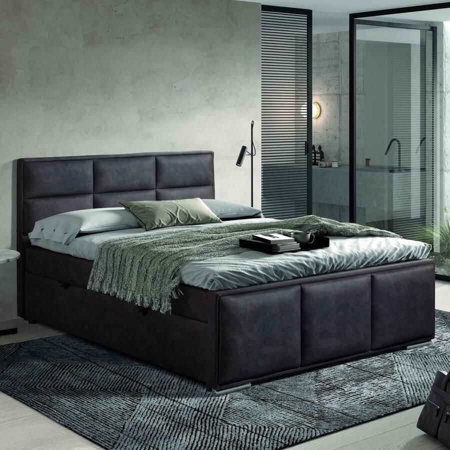 Bauwens Boxspring met opbergruimte Azalia 160x200cm zwart