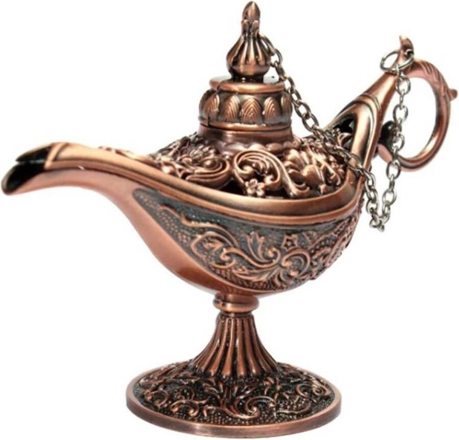 BaykaDecor Antiek Beeldje Aladdin Lamp Heel leuk Geschenk Antieke Uitstraling Sprookjes Genie Magische Lamp Brons 11 cm