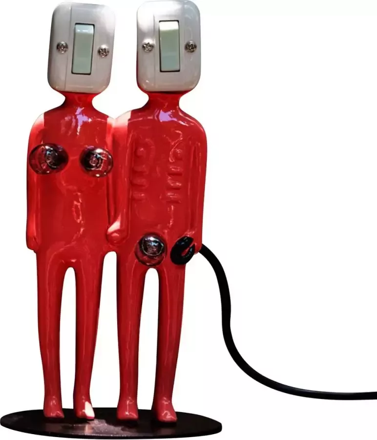 BaykaDecor Uniek BodyBulbs Nachtlamp Kunst Man & Vrouw Verlichting USB Lamp Sfeerverlichting Liefde Beeld Rood 22 cm
