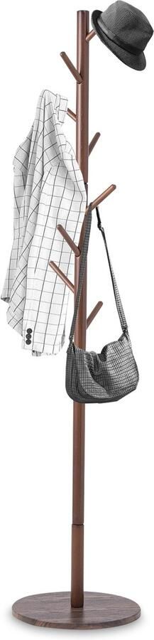 Bayt Kapstok Staande kapstok Hout Kapstok Staand Garderoberek 8 Haken 175 cm Bruin