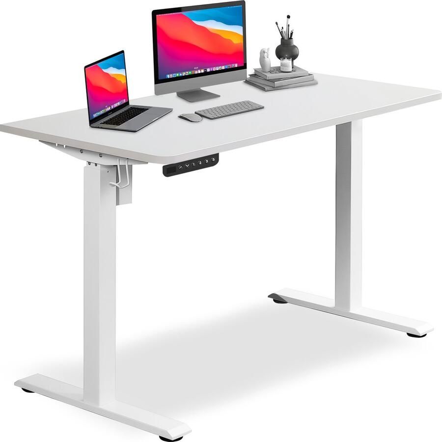 Bayt Zit Sta Bureau Elektrisch Bureau In Hoogte Verstelbaar Bureau 120 x 60 cm Wit