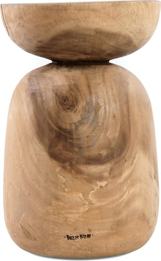 Bazar Bizar Kruk Bijzettafel Anthia Suarhout 30cm Naturel