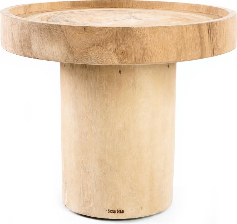 Bazar Bizar Ronde Bijzettafel Chimborazo Suarhout 60cm Naturel
