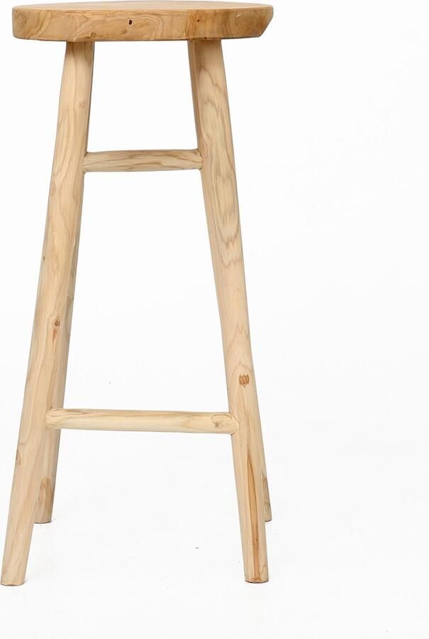 Bazar Bizar Barkruk Kedut Teakhout (zithoogte 75cm) Naturel