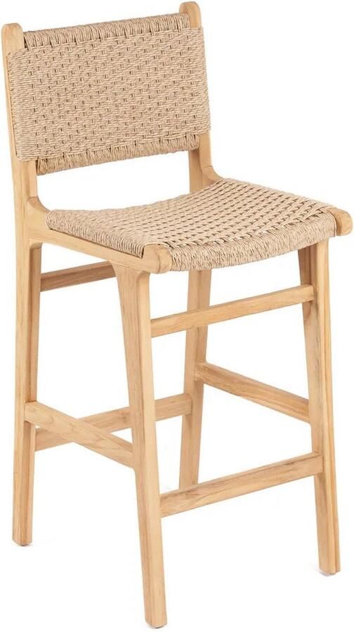 Rootz Living Rootz Meno Barkruk Buitenzitplaats Coastal Barkruk Ecologisch Teak 54cm x 51cm x 113cm