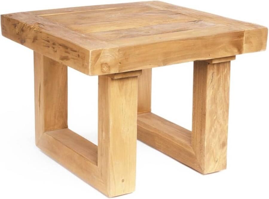 Bazar Bizar Bijzettafel Reclaimed Teakhout 50 x 50cm Naturel Vierkant - Foto 2