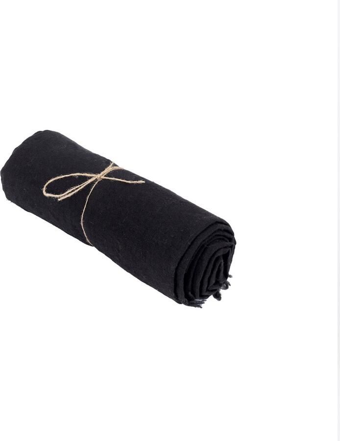 Bazar Bizar Het Linnen Tafelkleed Zwart 150x250